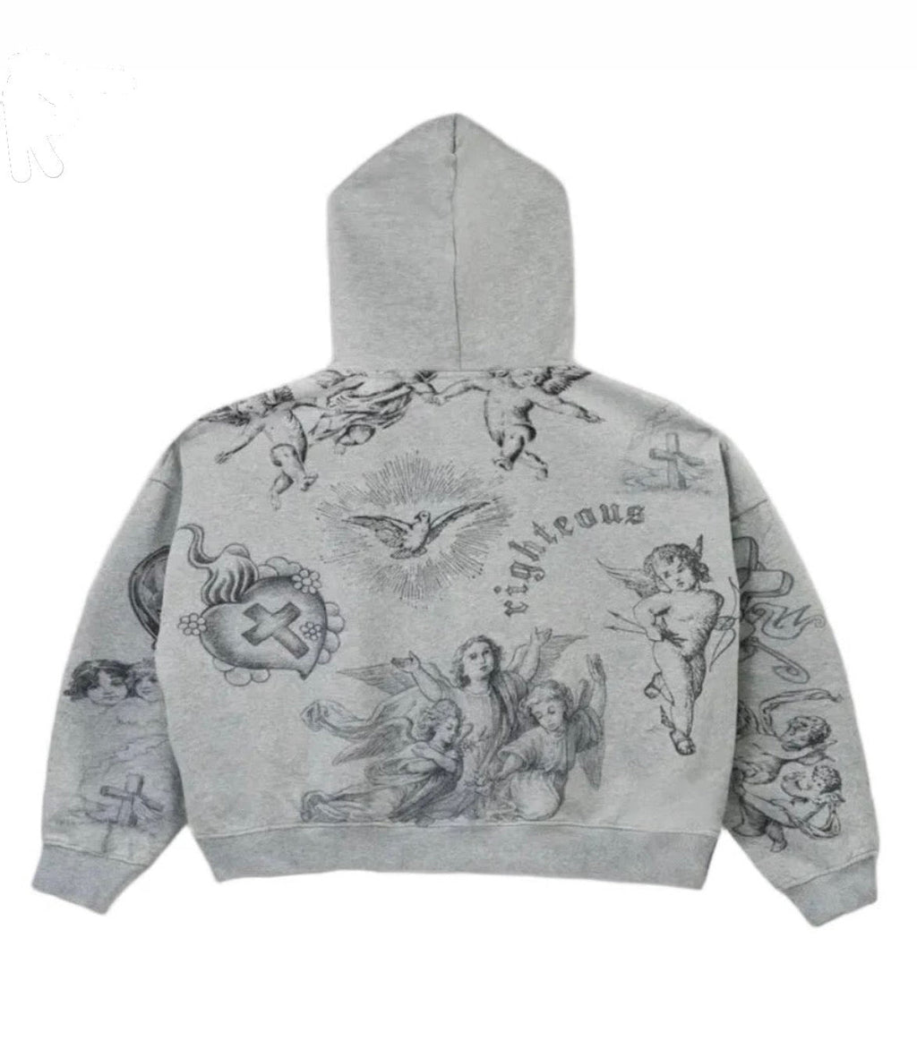 RIGHTEOUS GOD FAVORITE GREY HOODIE