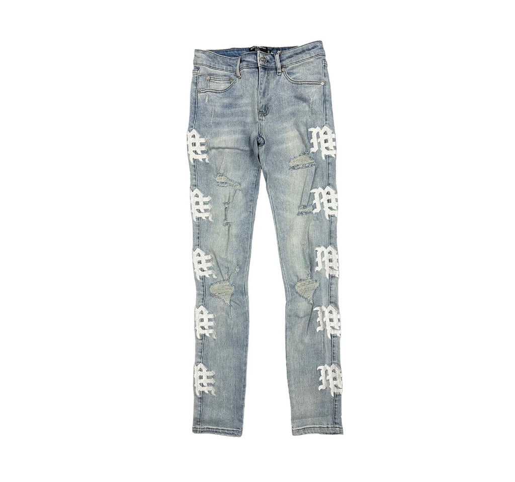 MIXED EMOTION SEA MONOGRAM DENIM JEANS