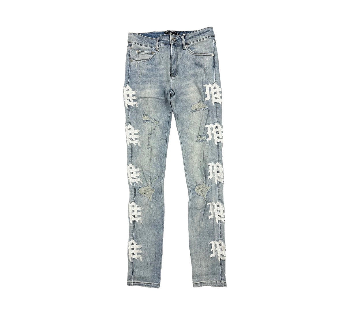 MIXED EMOTION SEA MONOGRAM DENIM JEANS