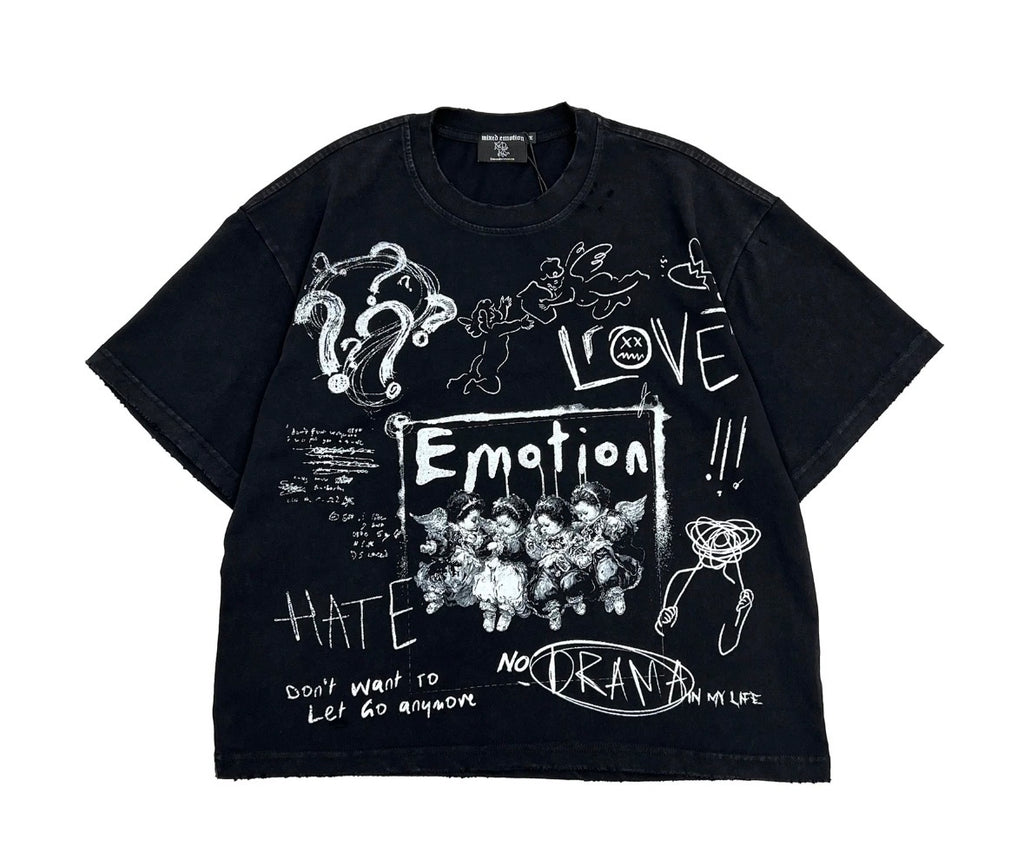 MIXED EMOTION BLACK CHAOS TEE