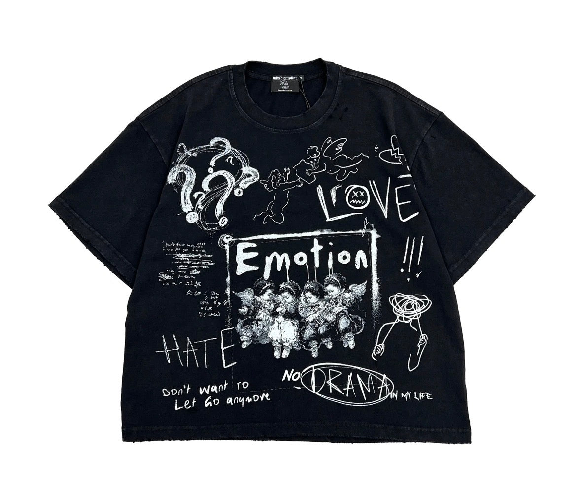MIXED EMOTION BLACK CHAOS TEE