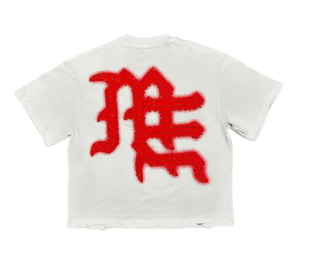 MIXED EMOTION RHINESTONE TEE RED