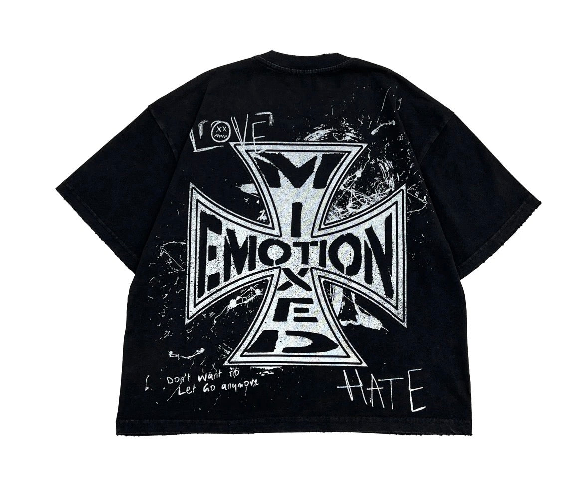 MIXED EMOTION BLACK CHAOS TEE