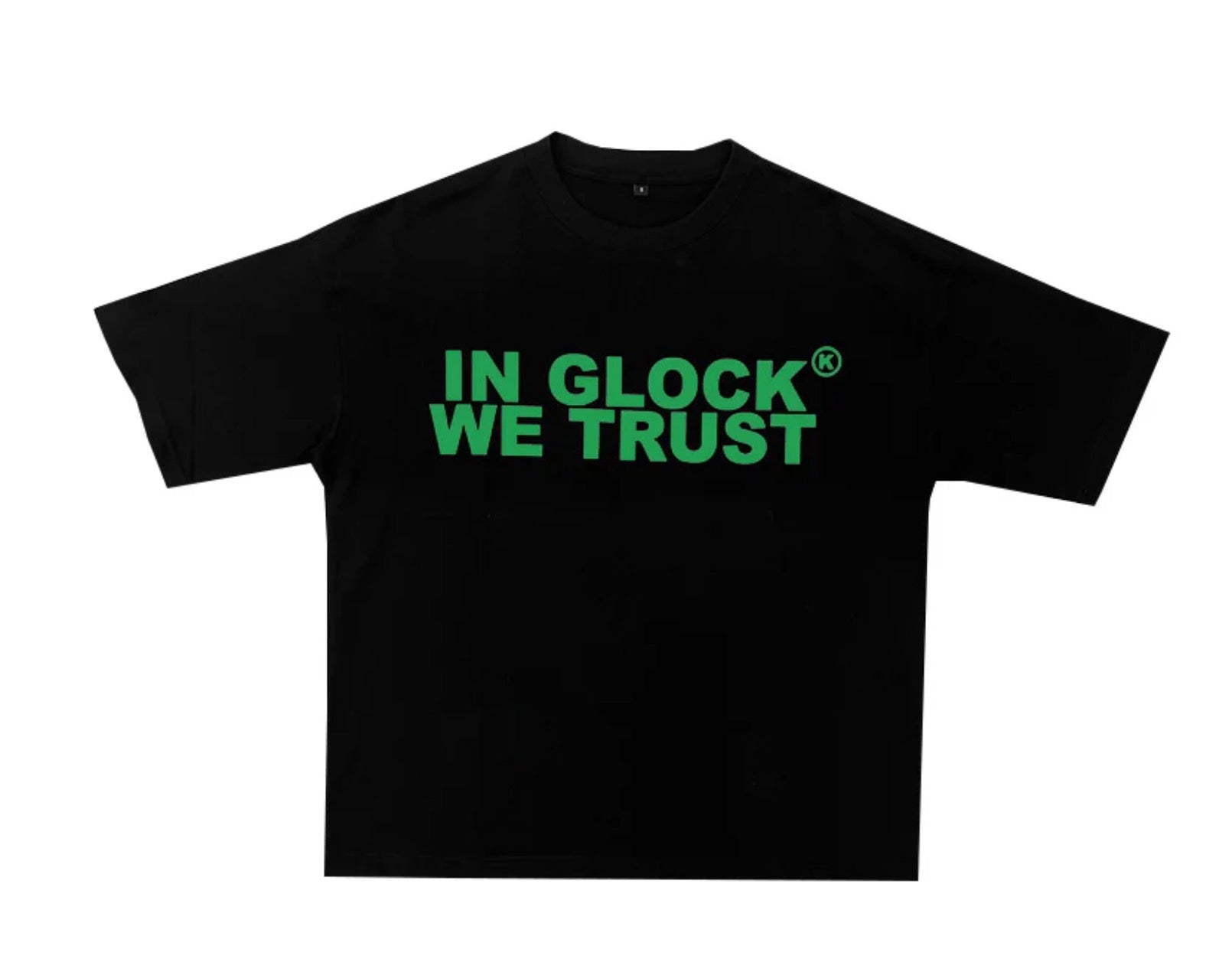 IN GLOCK WE TRUST BLACK / GREEN TEE