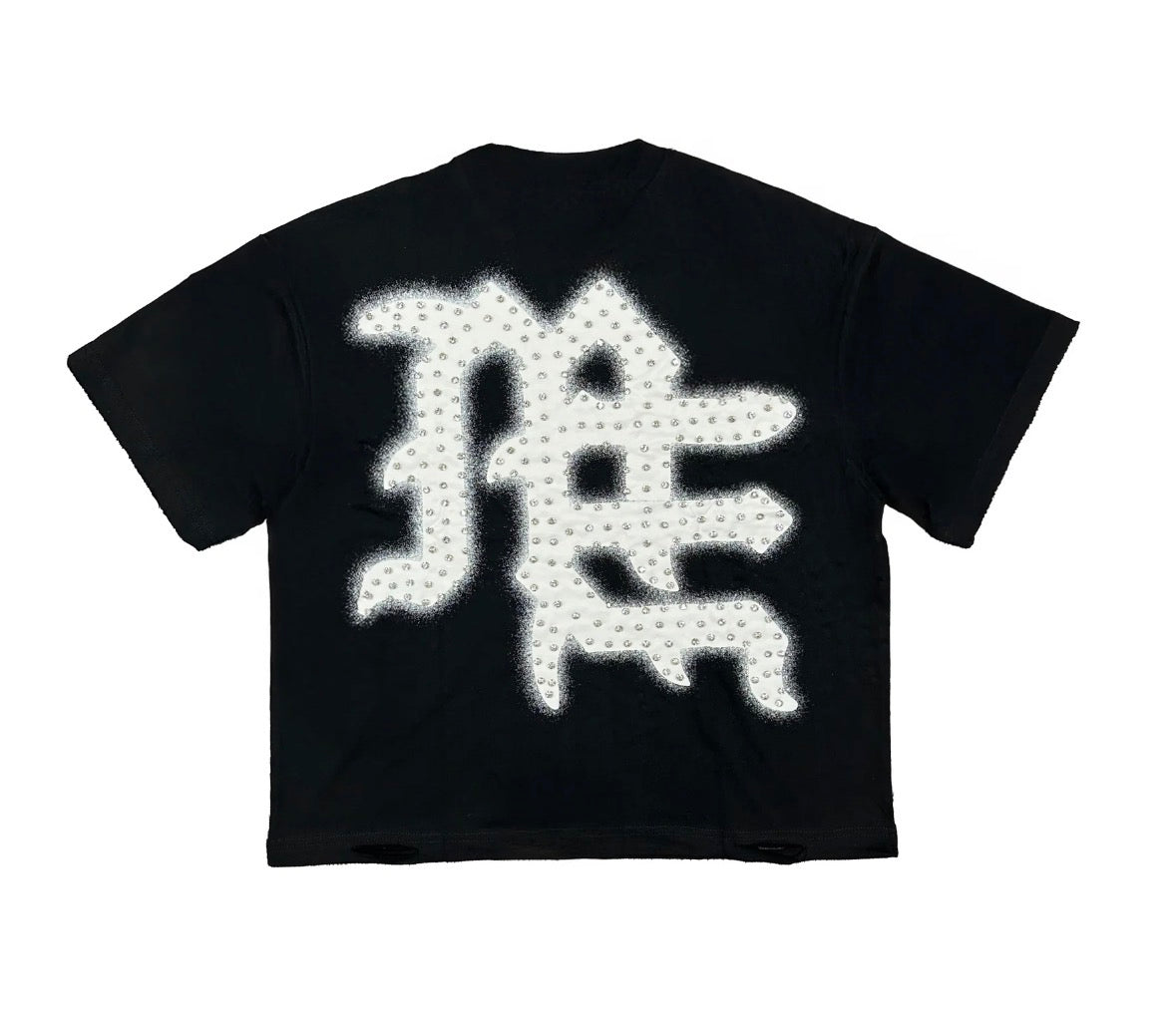 MIXED EMOTION RHINESTONE TEE BLACK/WHITE