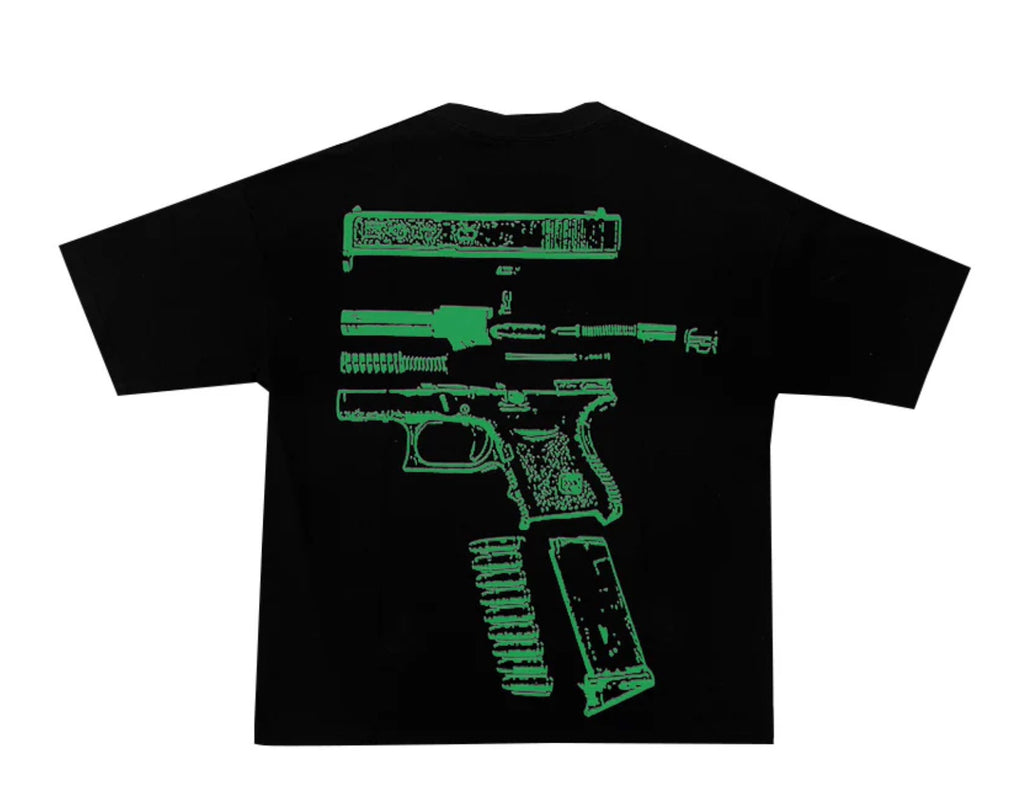 IN GLOCK WE TRUST BLACK / GREEN TEE