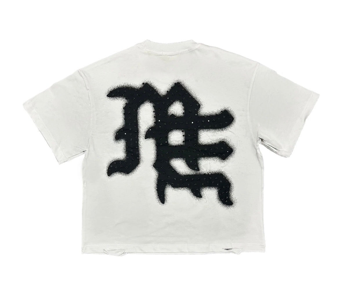 MIXED EMOTION RHINESTONE TEE WHITE/BLACK