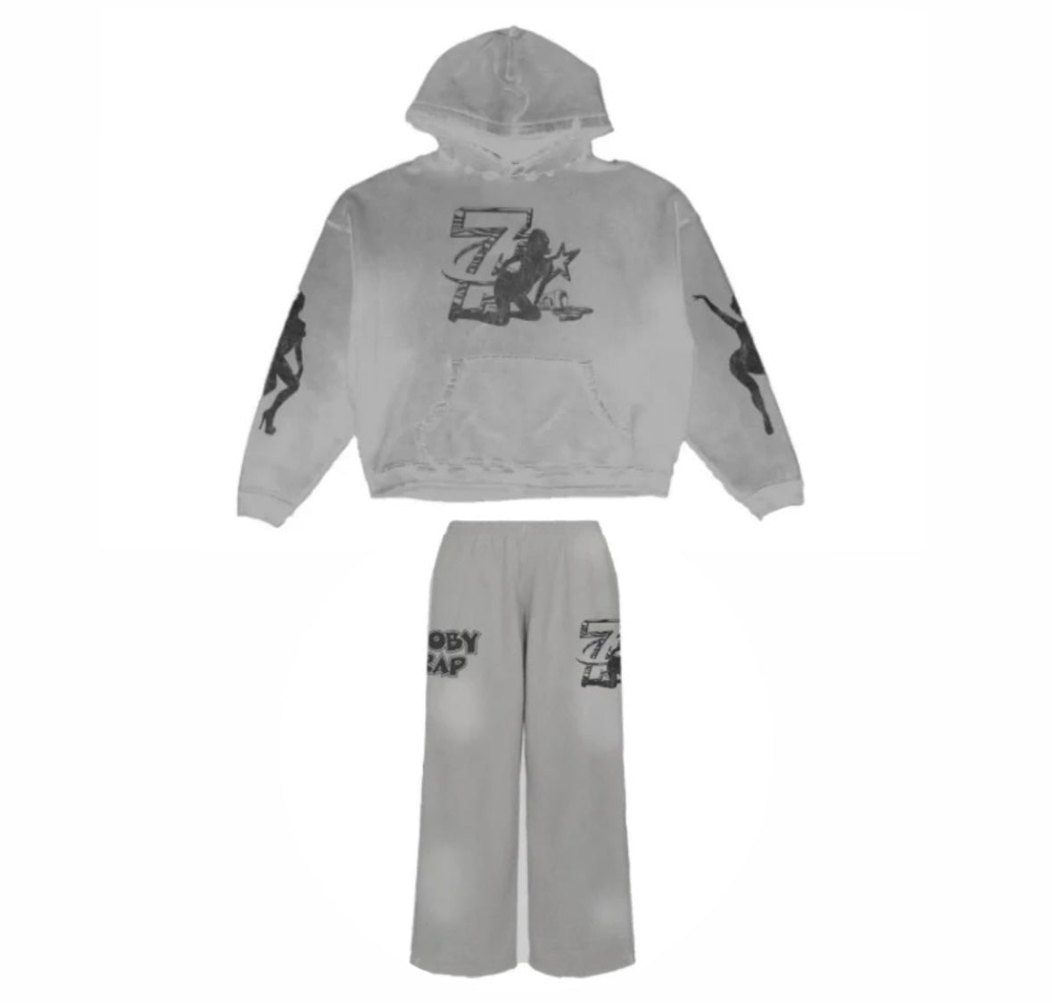 TRIPLE SEVEN BOOBY TRAP GREY SWEATSUIT