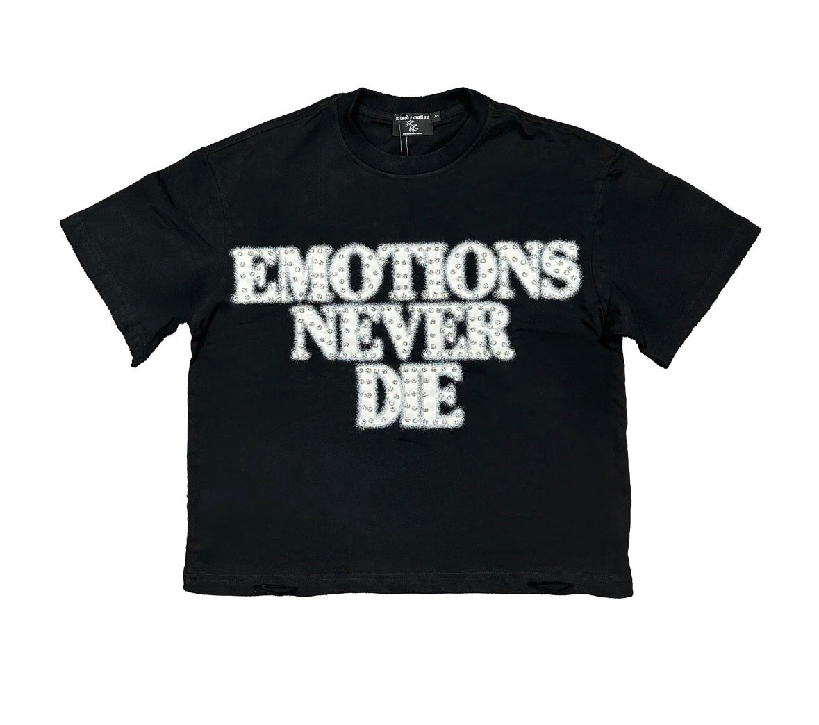 MIXED EMOTION RHINESTONE TEE BLACK/WHITE