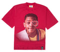 SAAVY DULTS RED ACID WASH URKEL GENIUS TEE