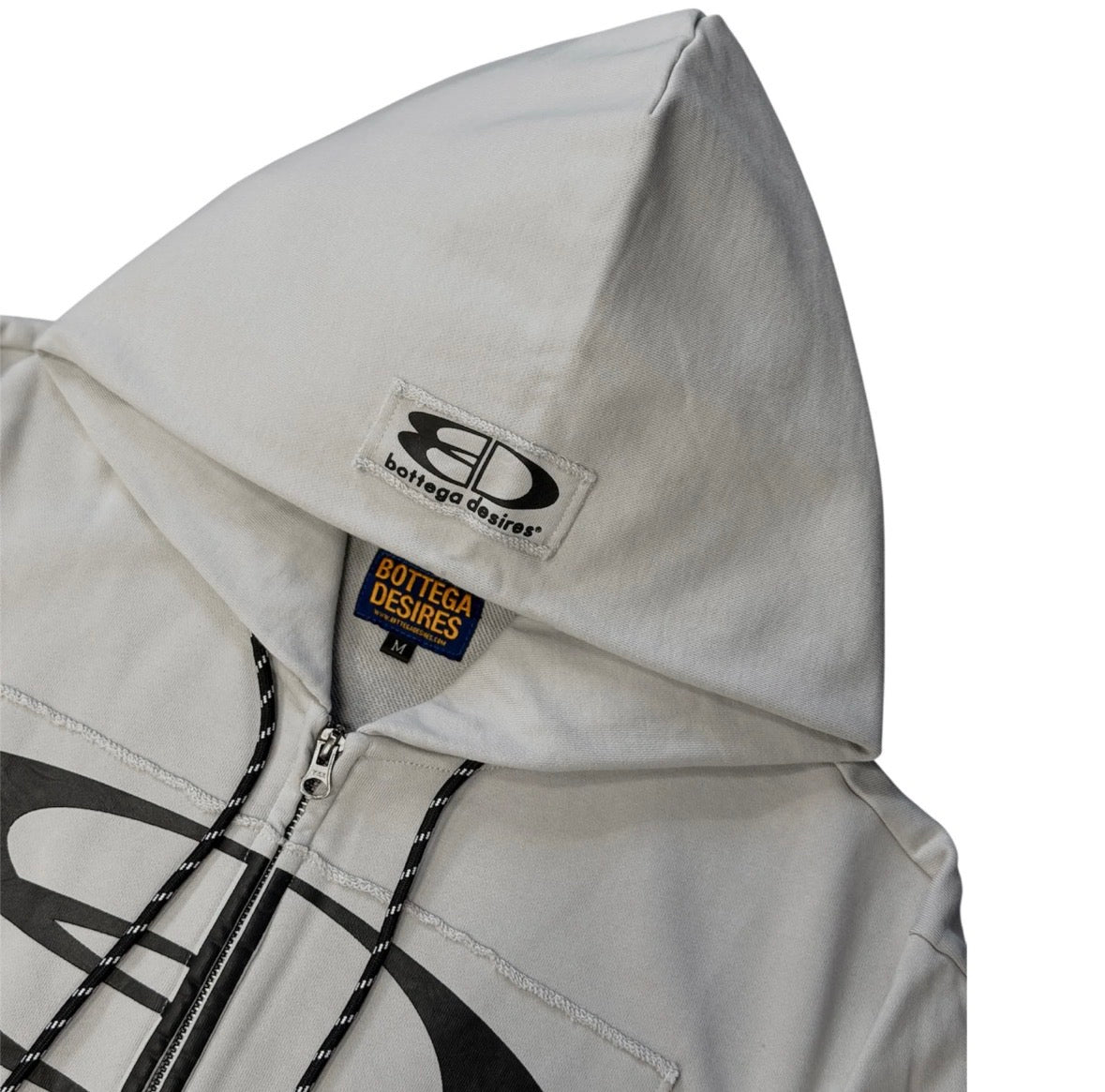 BOTTEGA DESIRES GREY TECH ZIP UP HOODIE