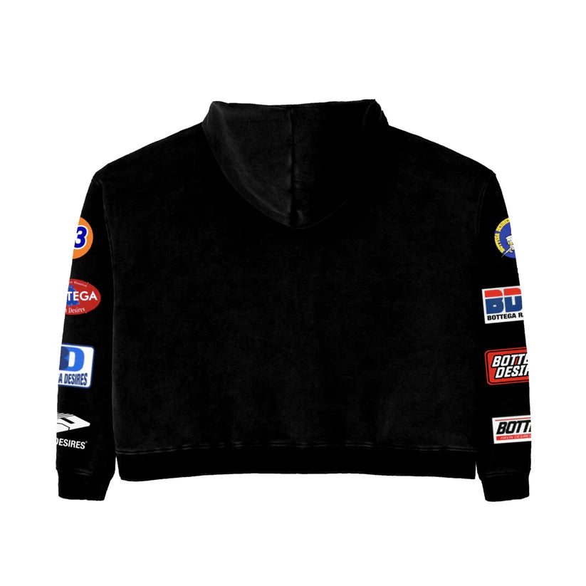 BOTTEGA DESIRES PATCHES HOODIE BLACK