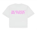 IN GLOCK WE TRUST WHITE / PINK TEE