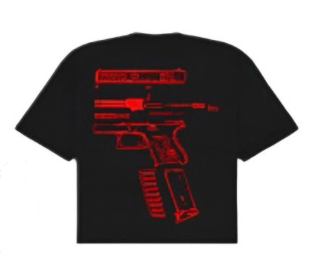 IN GLOCK WE TRUST BLACK / RED TEE