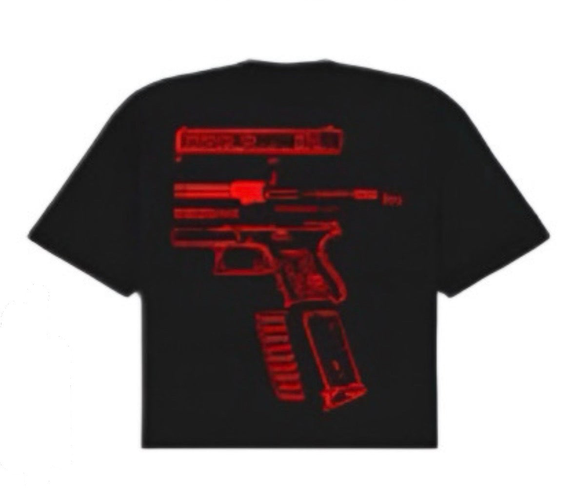 IN GLOCK WE TRUST BLACK / RED TEE
