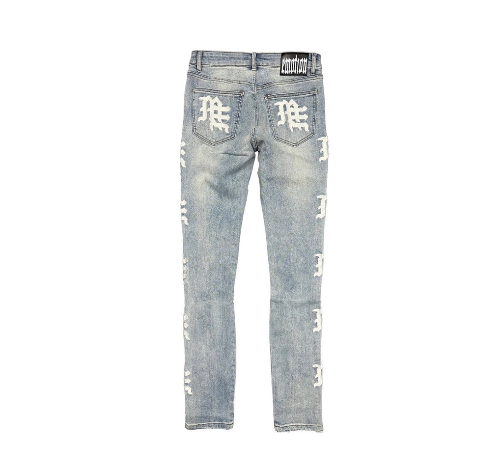 MIXED EMOTION SEA MONOGRAM DENIM JEANS