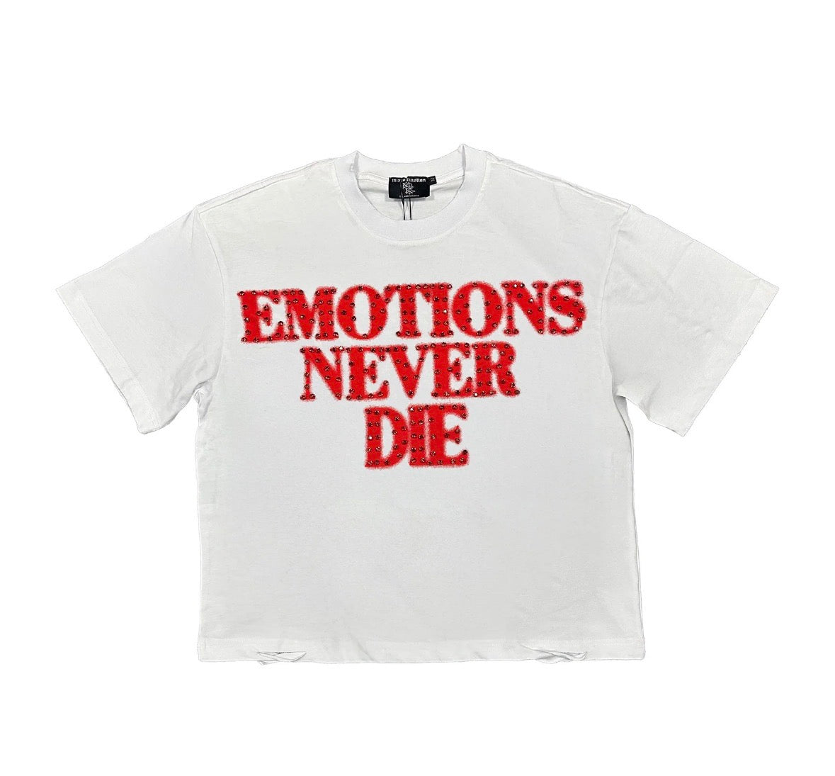 MIXED EMOTION RHINESTONE TEE RED