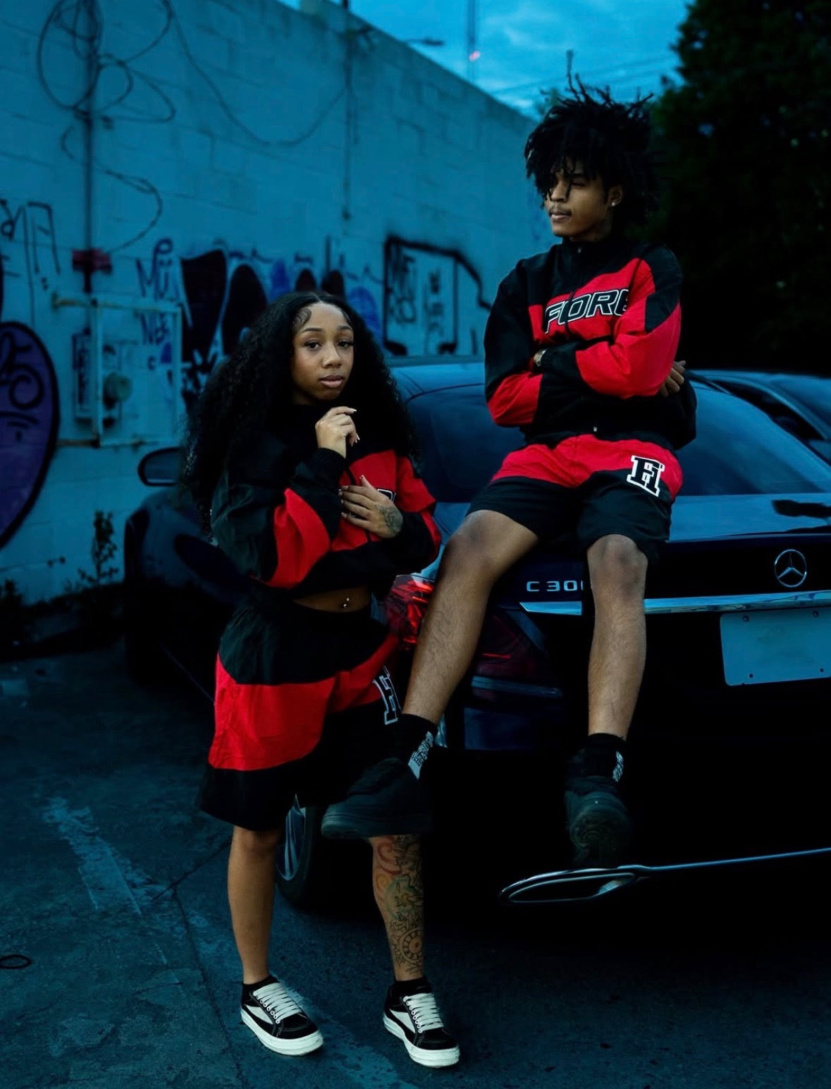 FOREVER HUNGRY RED SHORTS SET