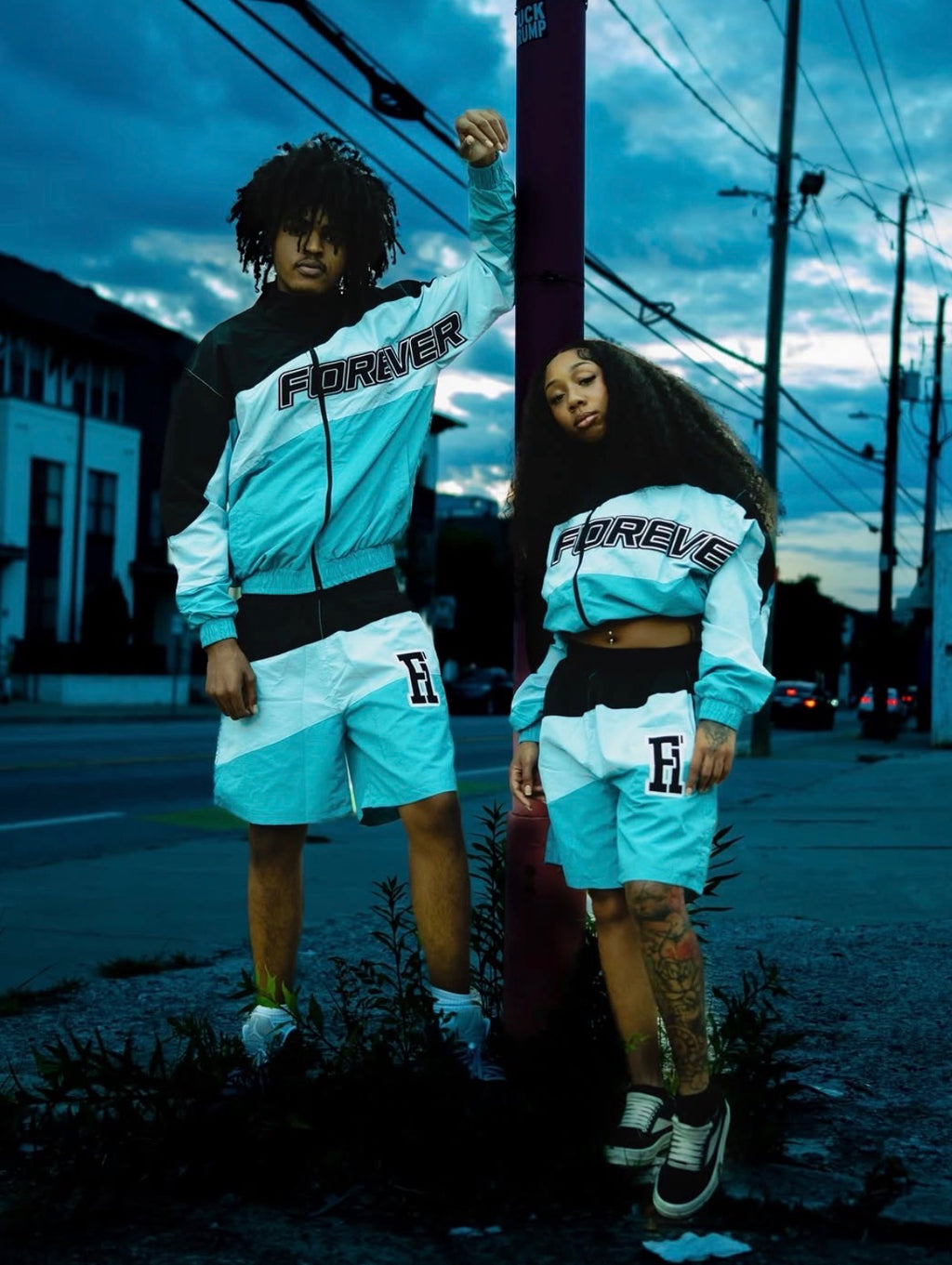 FOREVER HUNGRY BLUE SHORTS SET