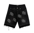 MIXED EMOTION RHINESTONE DENIM SHORTS