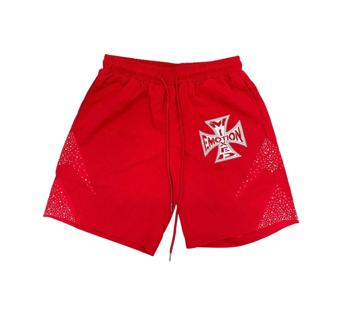 MIXED EMOTION RED CLASSIC NYLON SHORTS