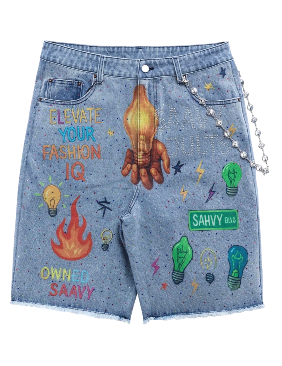 SAAVY DULTS "ELEVATE BLUE DENIM SHORTS"