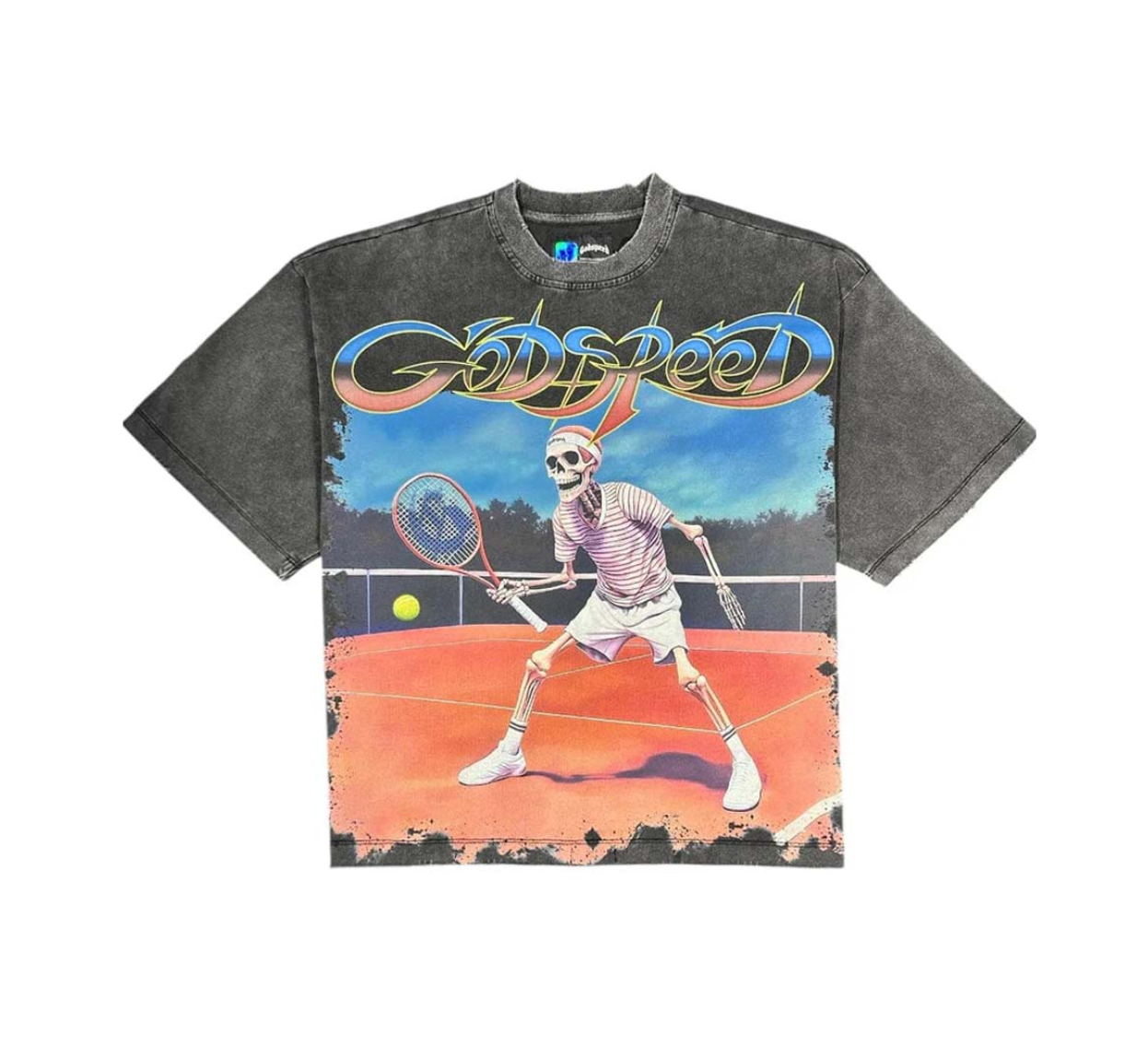 GODSPEED TOP SPIN BLACK WASH TEE