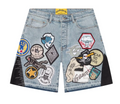 GODSPEED PATCHWORK DENIM JORTS V2 BLUE