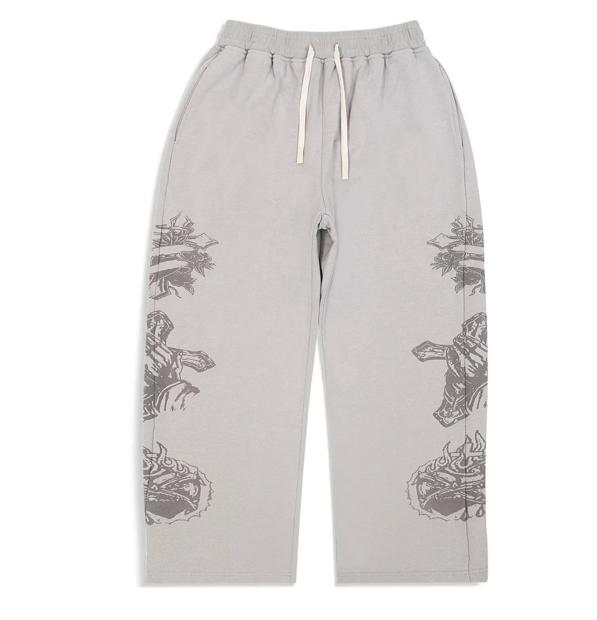 RIGHTEOUS TATTOO GREY ZIP UP PANTS