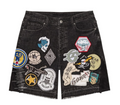 GODSPEED PATCHWORK DENIM JORTS V2 BLACK WASH