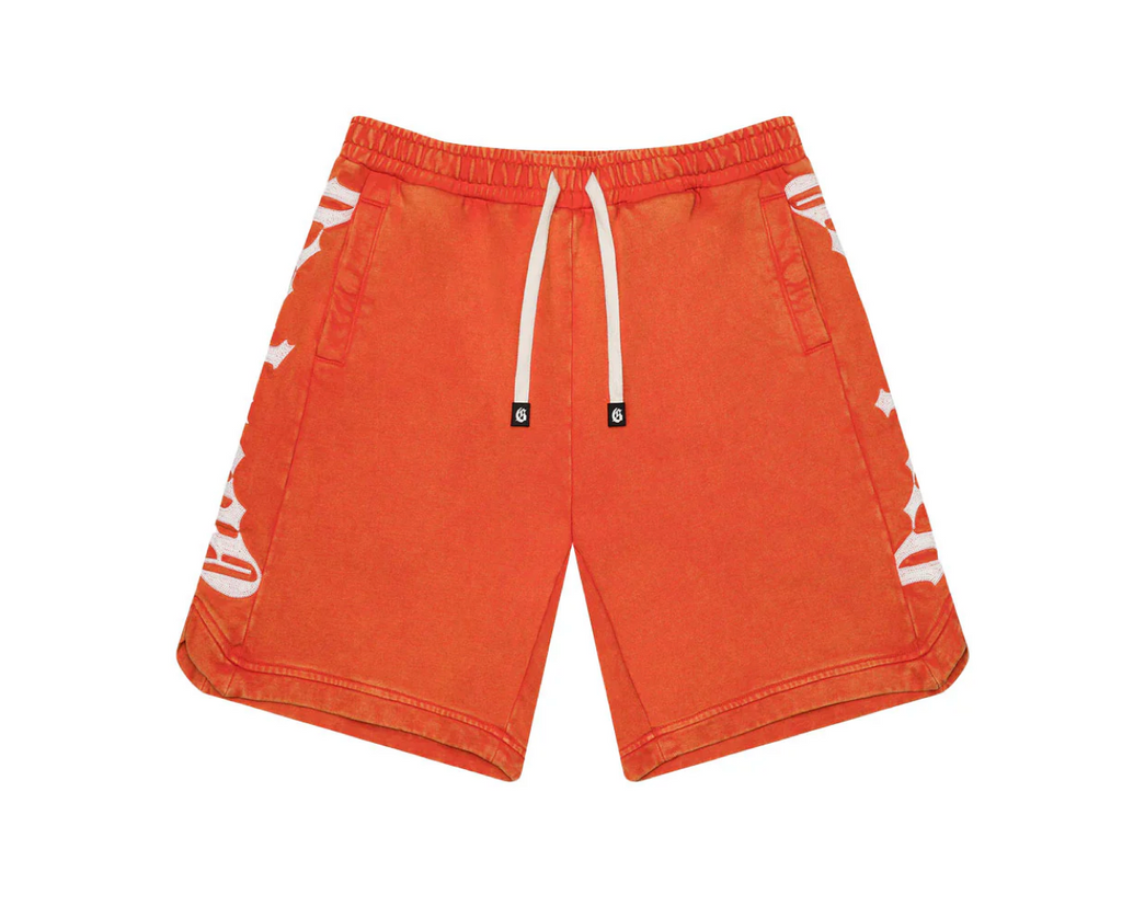 GODSPEED COURTSIDE ORANGE WASH SHORTS