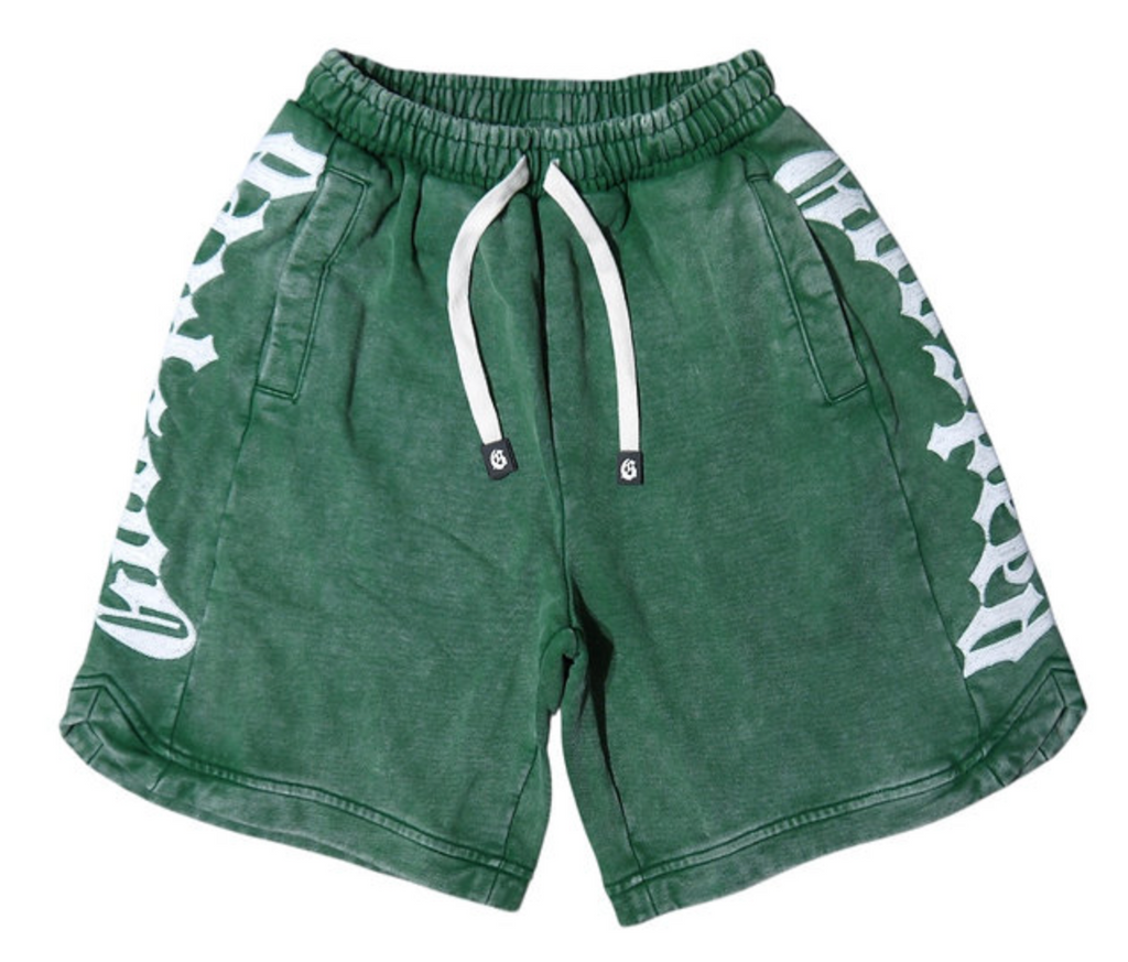 GODSPEED COURTSIDE GREEN WASH SHORTS