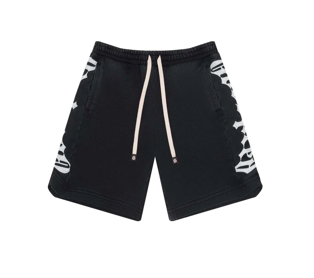 GODSPEED COURTSIDE WASH BLACK SHORTS