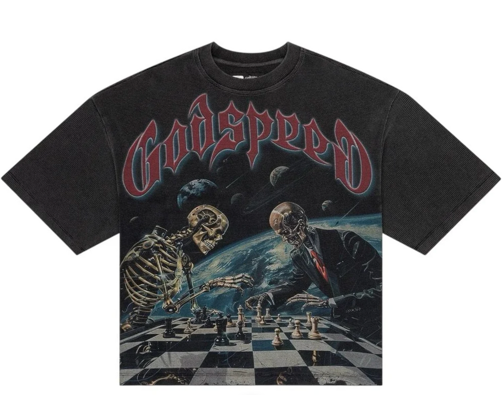 GODSPEED CHECKMATE THERMAL GREY WASHED TEE