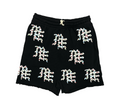 MIXED EMOTION ME LOGO FLEECE SHORTS BLACK