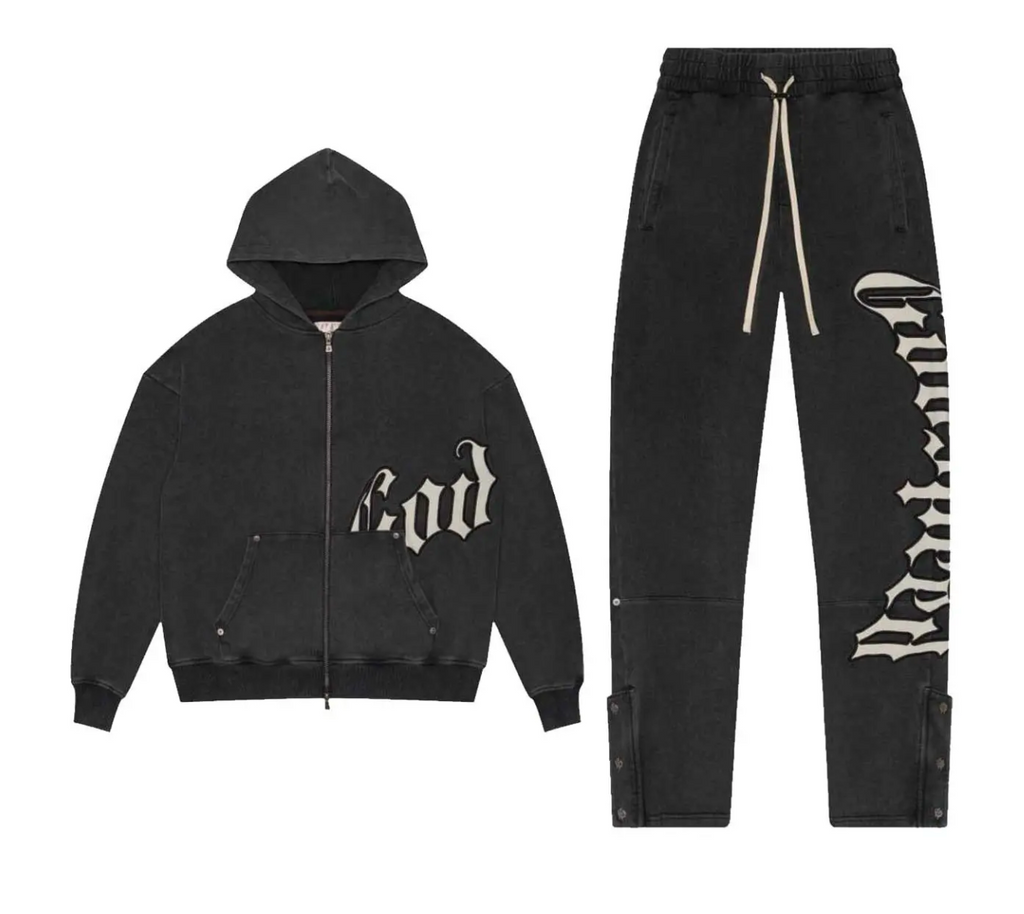 GODSPEED OG LOGO SWEATSUIT V2 WASHED BLACK
