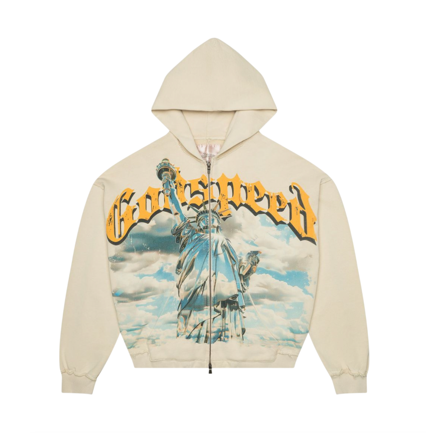 GODSPEED CHROME LIBERTY ZIP UP BONE HOODIE