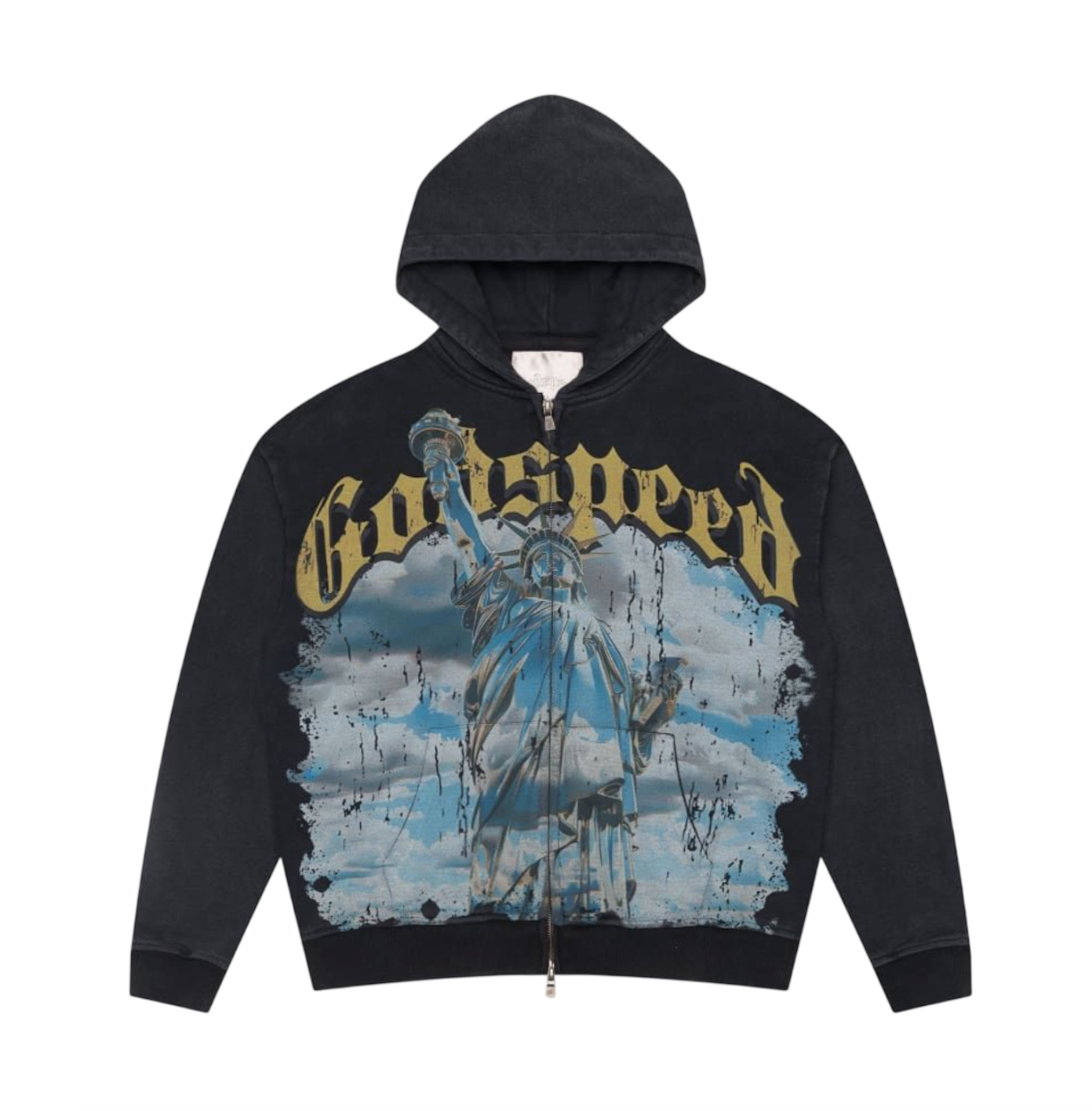 GODSPEED CHROME LIBERTY ZIP UP BLACK HOODIE