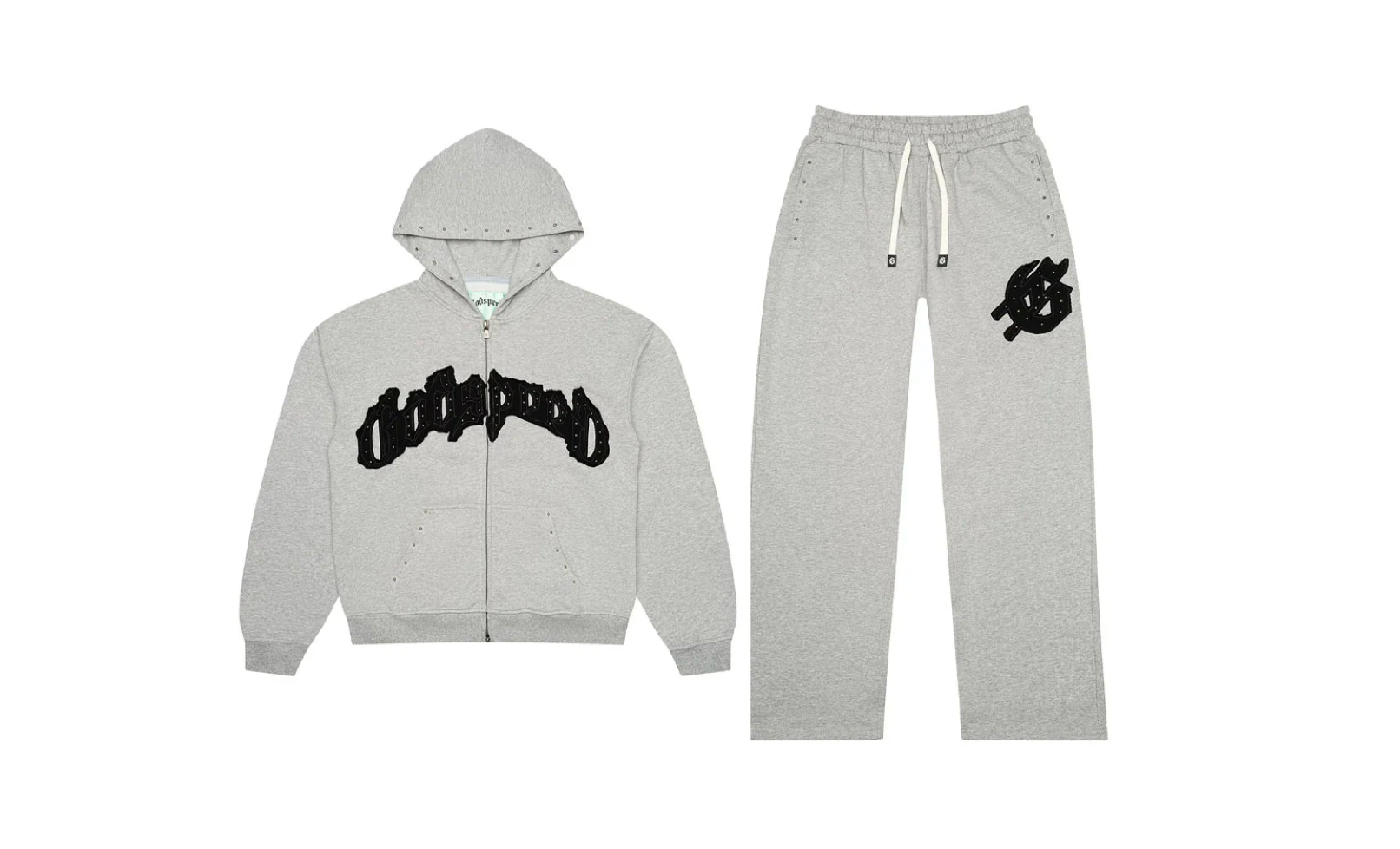 GODSPEED SYMMETRIC STUDDED GREY/BLACK SWEATSUIT