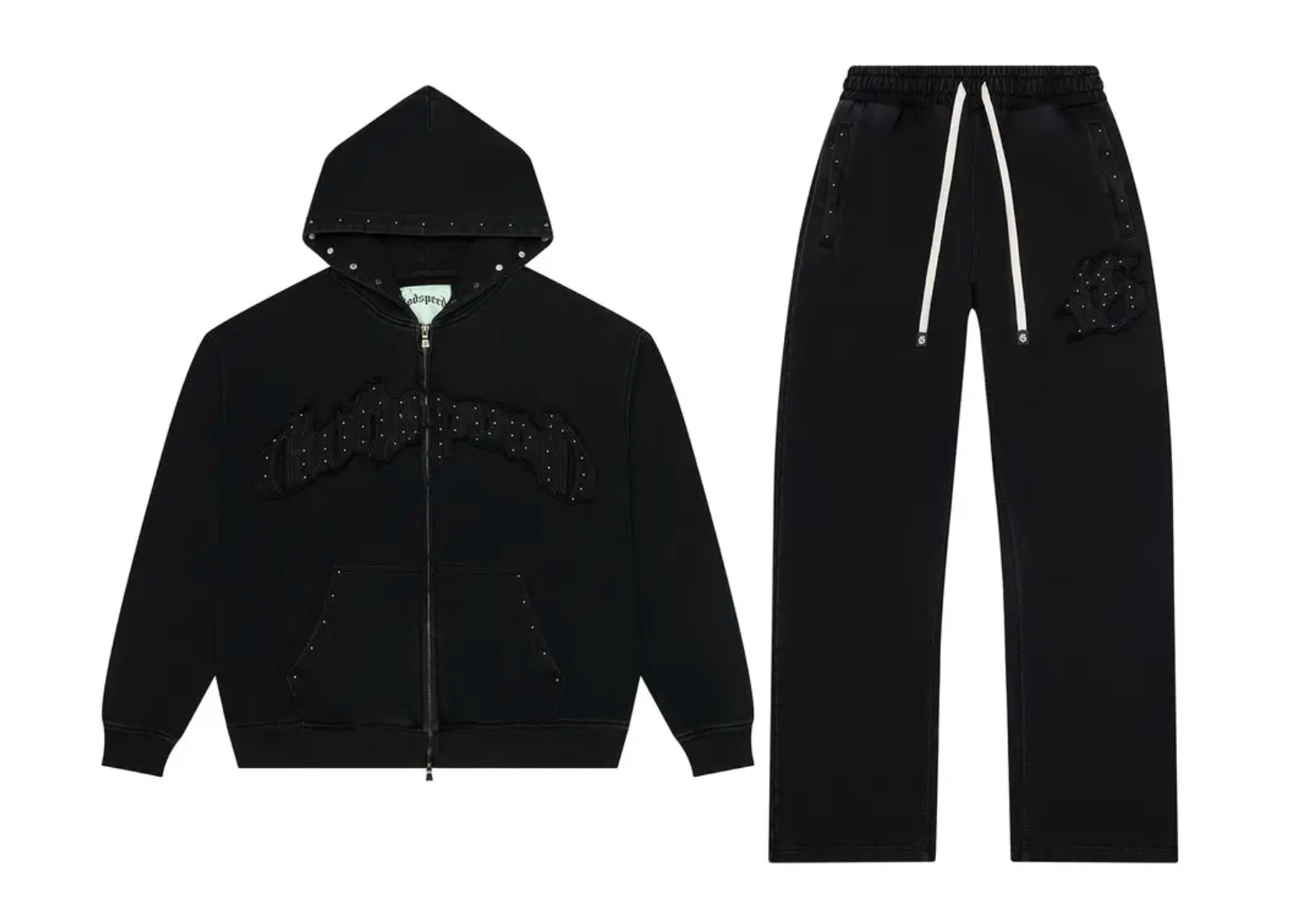 GODSPEED SYMMETRIC STUDDED BLACK SWEATSUIT