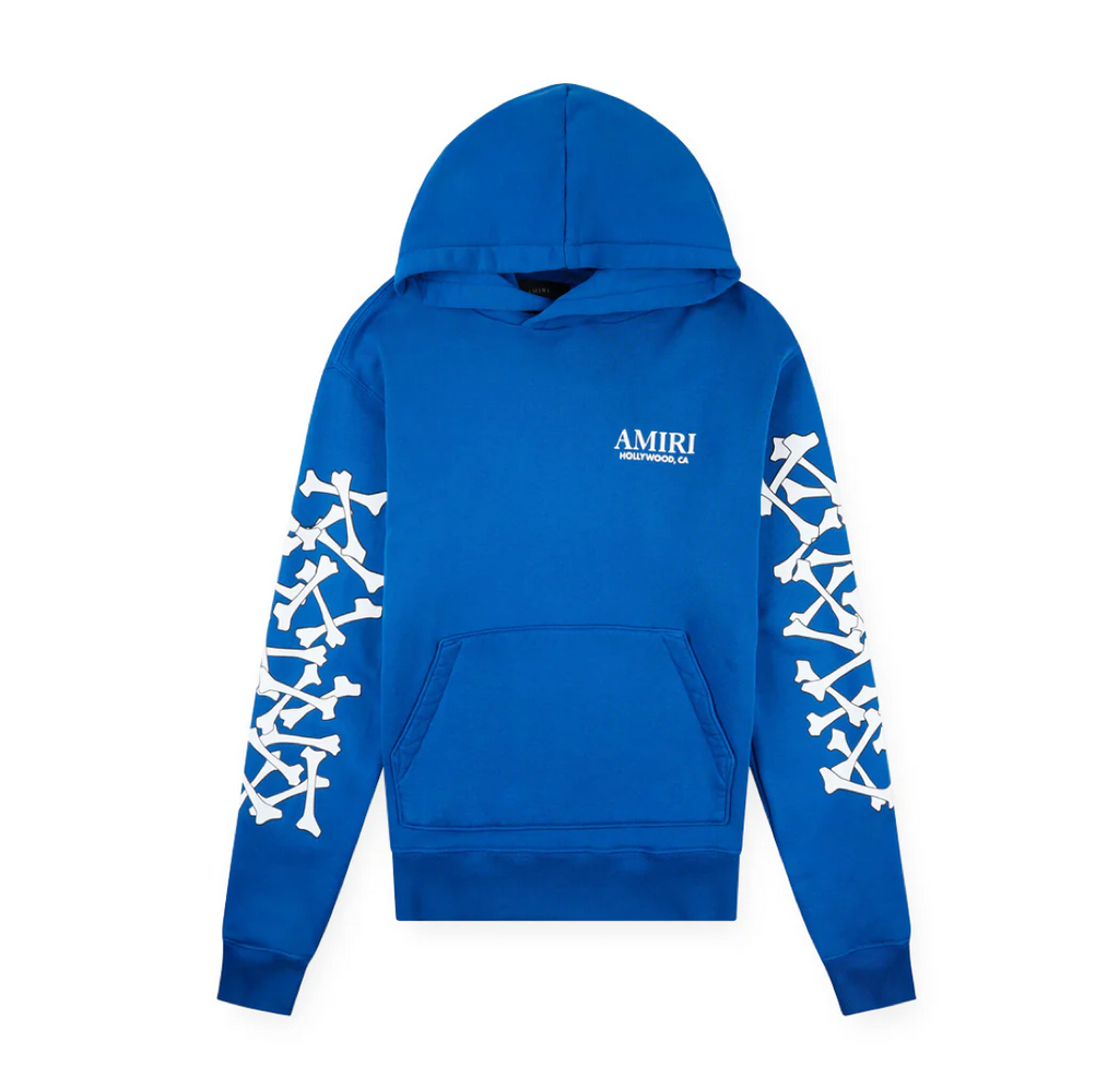 AMIRI BONES STACKED BLUE HOODIE