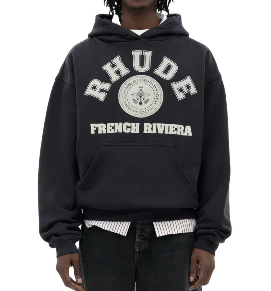 RHUDE FRENCH RIVIERA BLACK HOODIE
