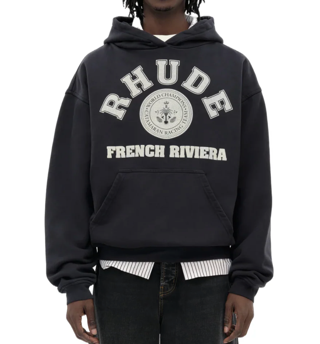 RHUDE FRENCH RIVIERA BLACK HOODIE