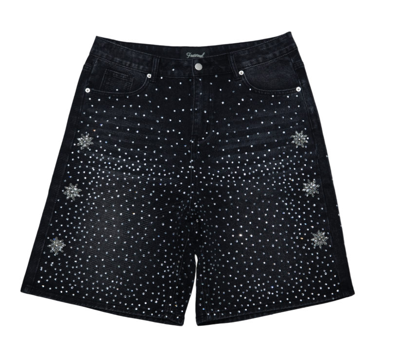 FRATERNAL WASHED BLACK ASTRO JORTS