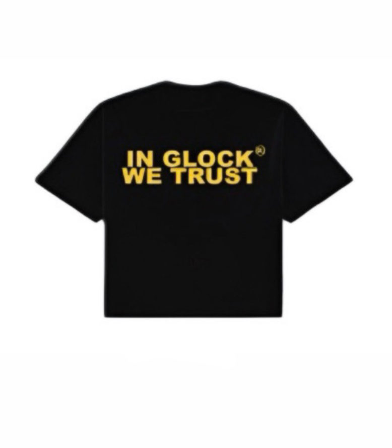 IN GLOCK WE TRUST BLACK / YELLOW TEE