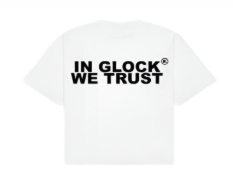 IN GLOCK WE TRUST WHITE / BLACK TEE