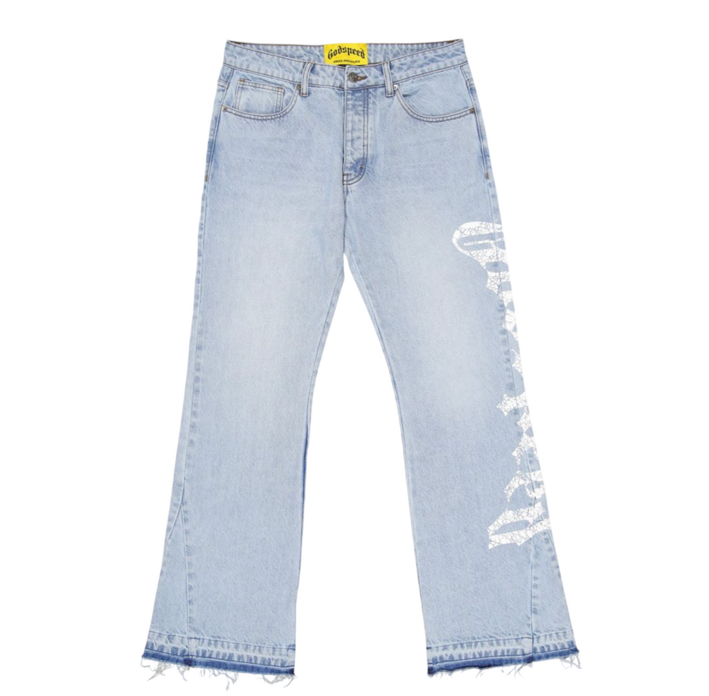 GODSPEED FLARED DENIM BLUE JEANS