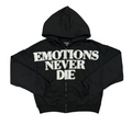 MIXED EMOTIONS BLACK "END" RHINESTONE HOODIE