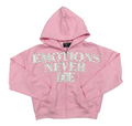 MIXED EMOTIONS PINK "END" RHINESTONE HOODIE
