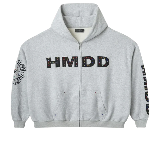 HMDD CHINESTONE ZIP UP